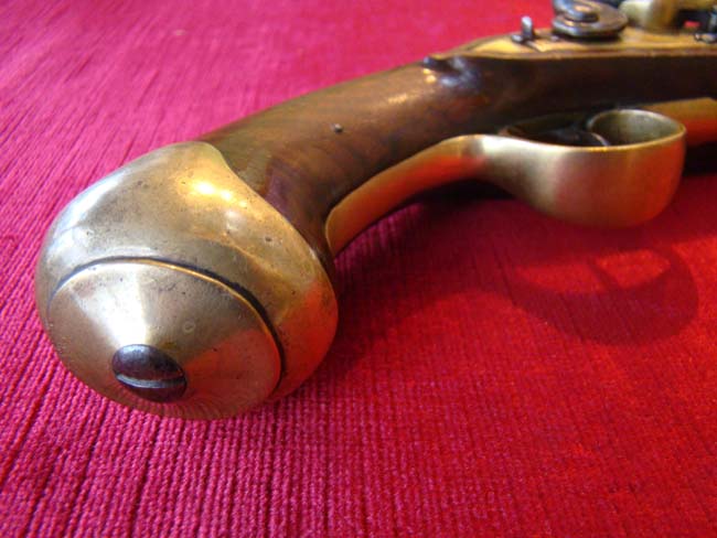 A fine and rare English flintlock blunderbuss pistol by Durs Egg inscribed "FOR HIS MAJESTY'S MAIL COACHES" circa 1800 — image 8